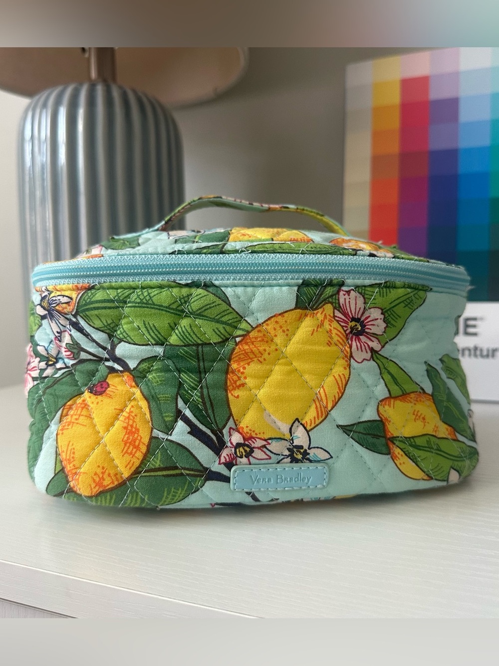 Vera Bradley Lemon Grove Quilted Cosmetic Bag (Retired print)